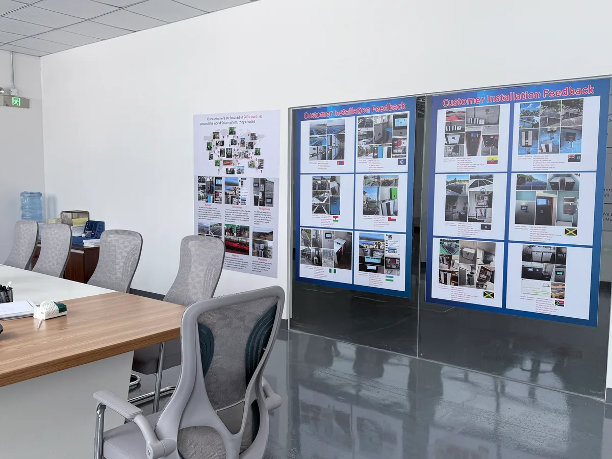 Customer installation feedback display in the Witdriv meeting area